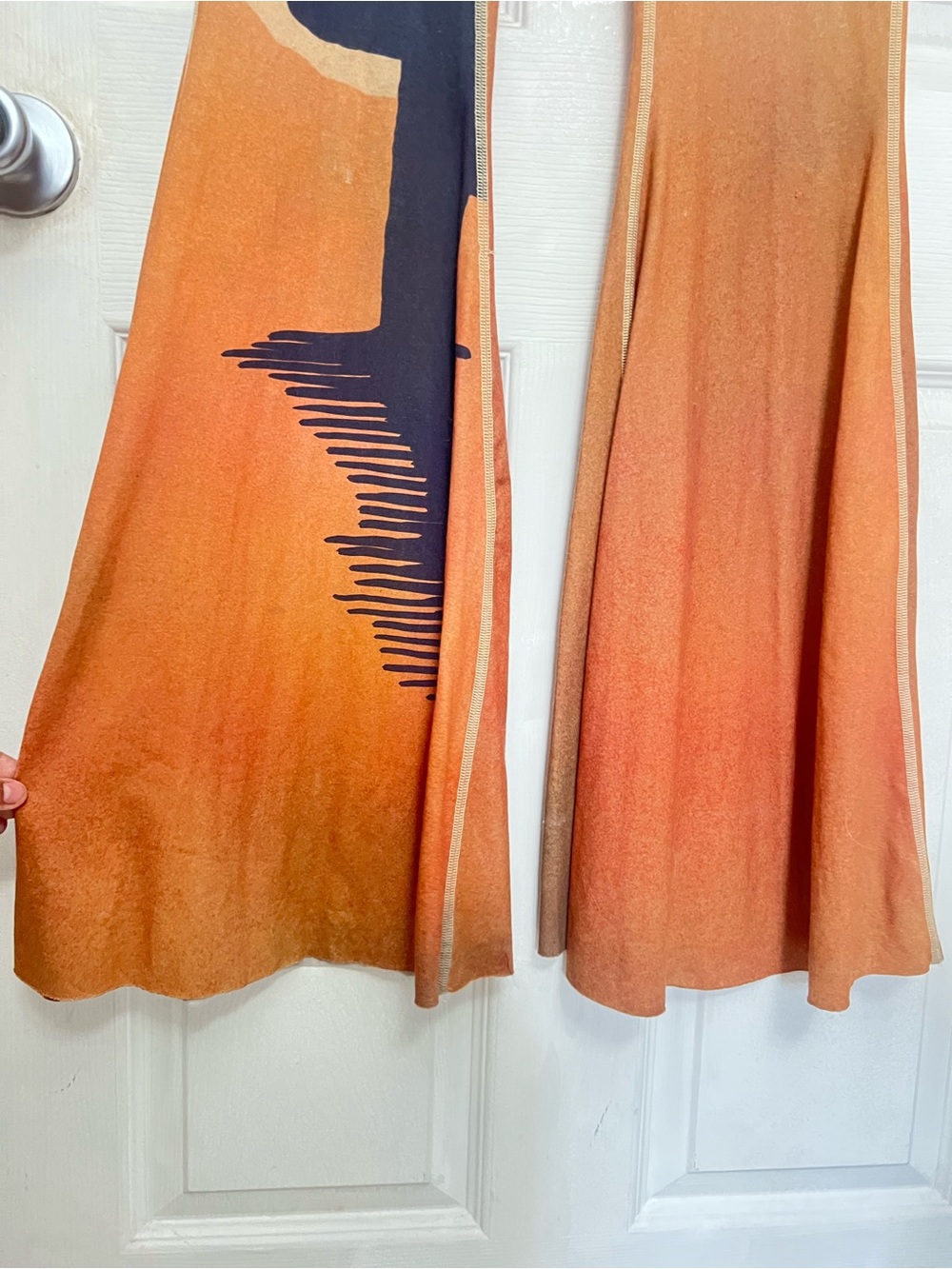 teeki Burnt Orange Leggings with Beige Trim (Made of recycled water bottles) - Picture 5 of 12